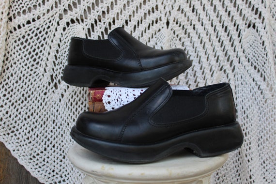 Ladies Comfy Black Platform Slip-On Loafer's - image 1
