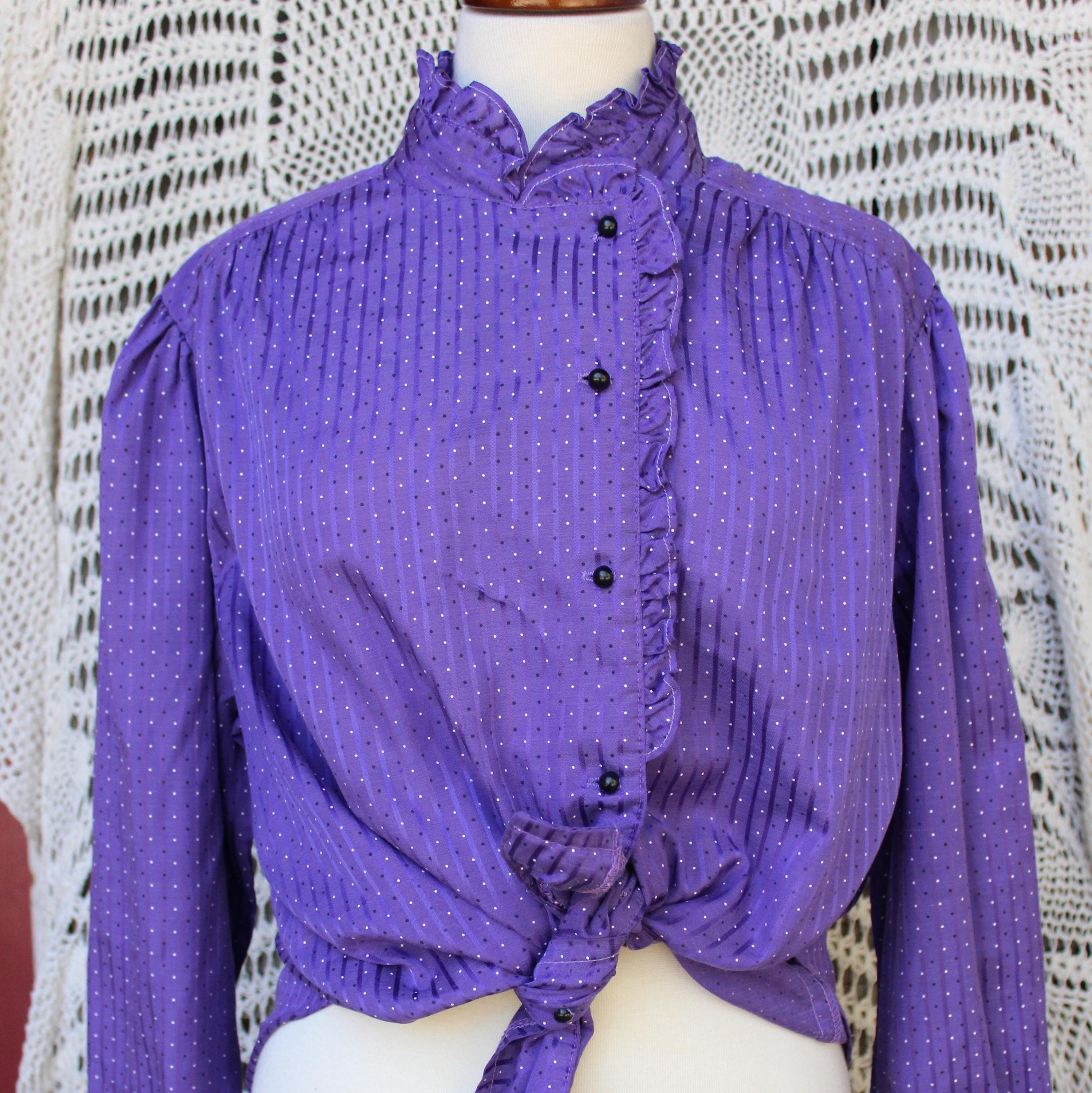 80s Purple Blouse - Etsy