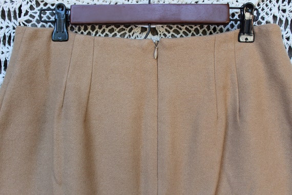 Ladies Camel Colored Wool Skirt, VINTG 80s Lined … - image 5