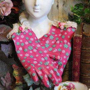 Girls Flowery Pink Paradise Garden Gloves - Size - Young Girls 4-7