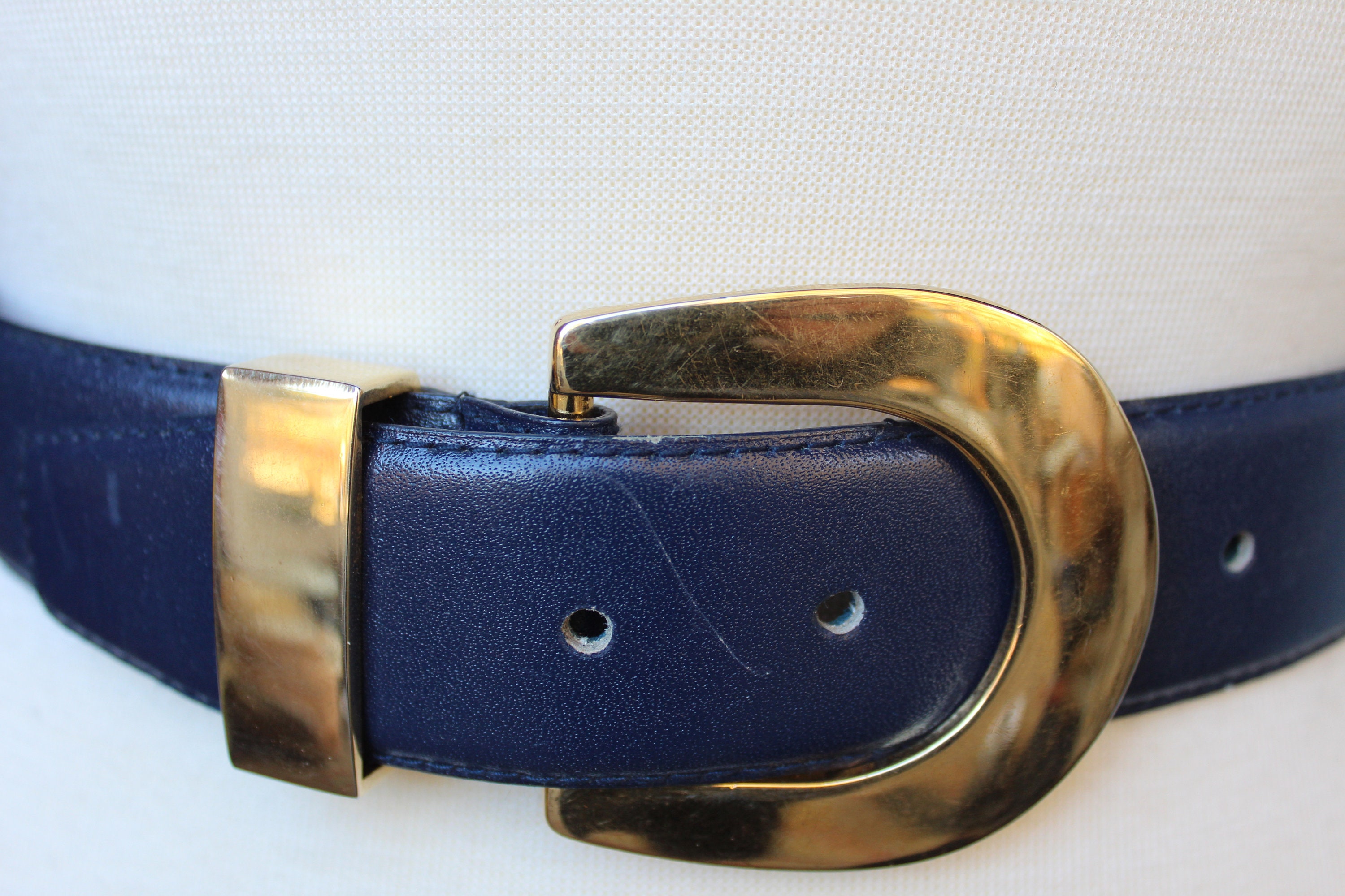 1738 Women\'s Leather 1 1/8 Inch Dress Belt, S, Navy Women main image 2