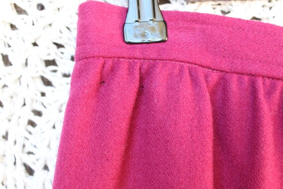 Ladies 80's Magenta Wool Skirt / Vintage Evan-Pic… - image 7