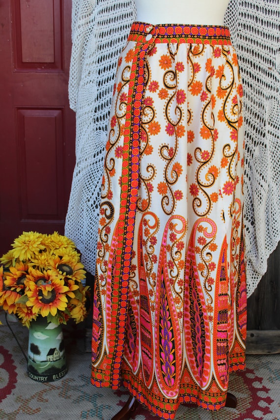 Ladies 70's Alex Coleman Flower Power Skirt, VINT… - image 10