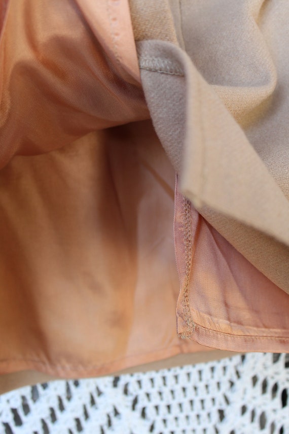 Ladies Camel Colored Wool Skirt, VINTG 80s Lined … - image 6