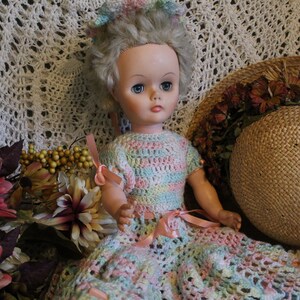 Mid Century 20&quot; Poseable Collector Doll / Blonde Hair, Blue Eyes Plastic Doll / Vintage Collector Doll Gift