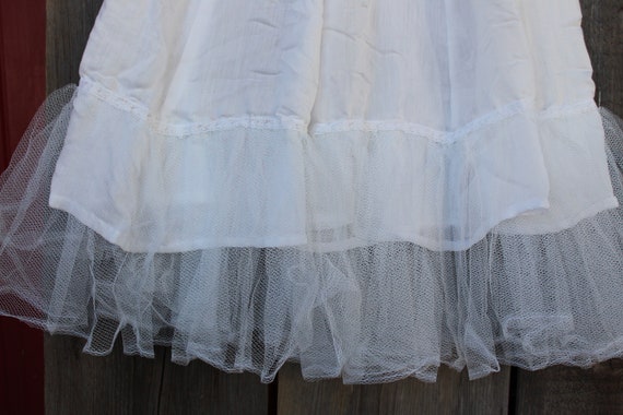 Ladies 50's Handmade Long White Cotton Bridal / C… - image 2