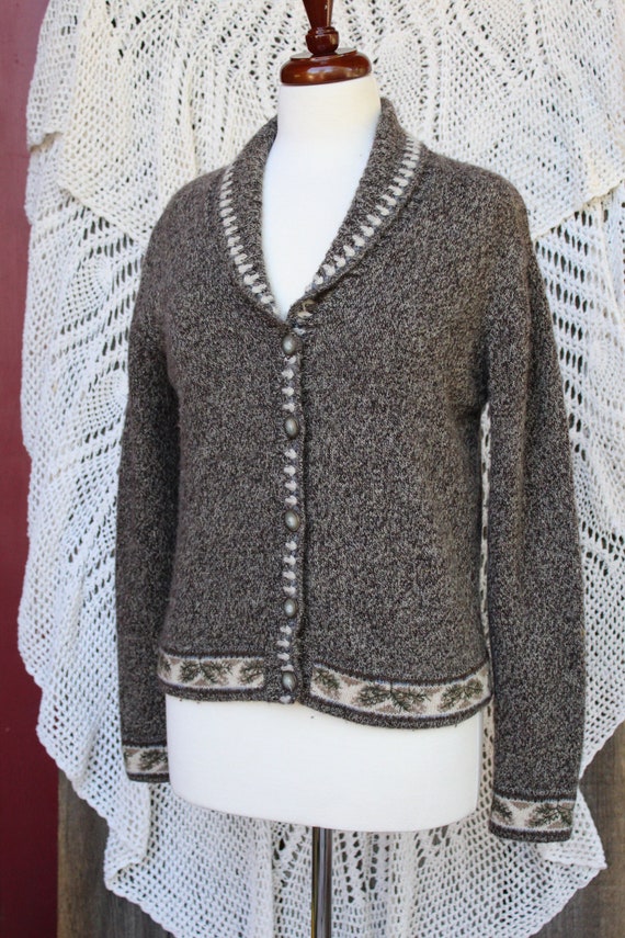 Ladies Woolrich Button Cardigan Sweater / Earthy T