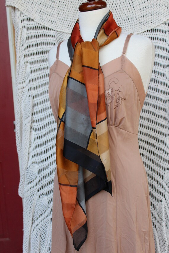 Bold, Colorful Colorblock Oblong Head, Neck Scarf… - image 3
