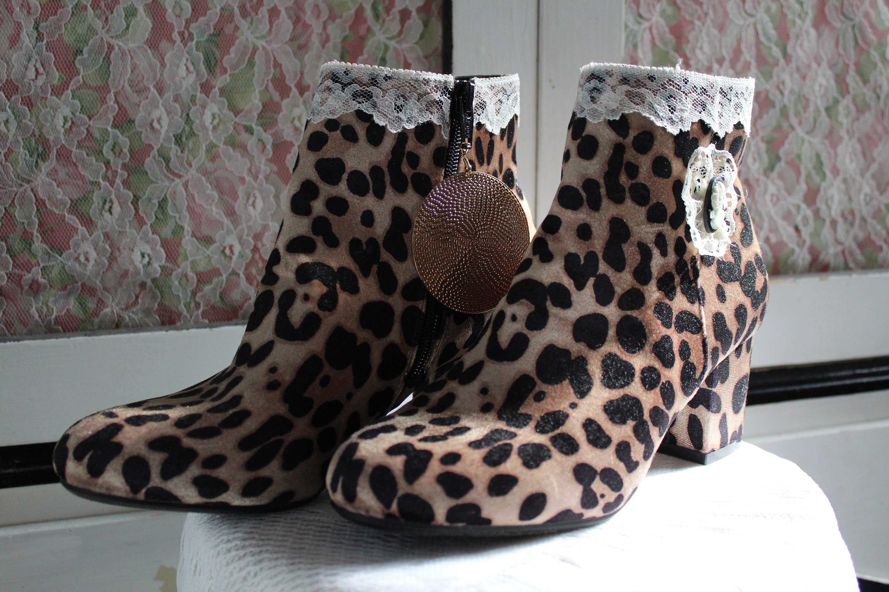 Leopard print western ankle boots sales