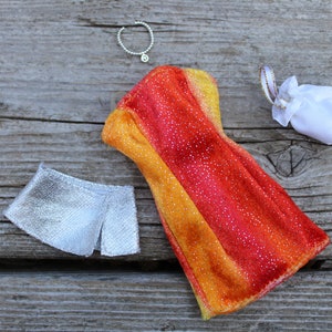 Barbie Doll Style Strapless Party Dress, Wrap Skirt, Accessories Outfit / Vintage Barbie Doll Style Clothing, Accessories, Lot, Destash Gift