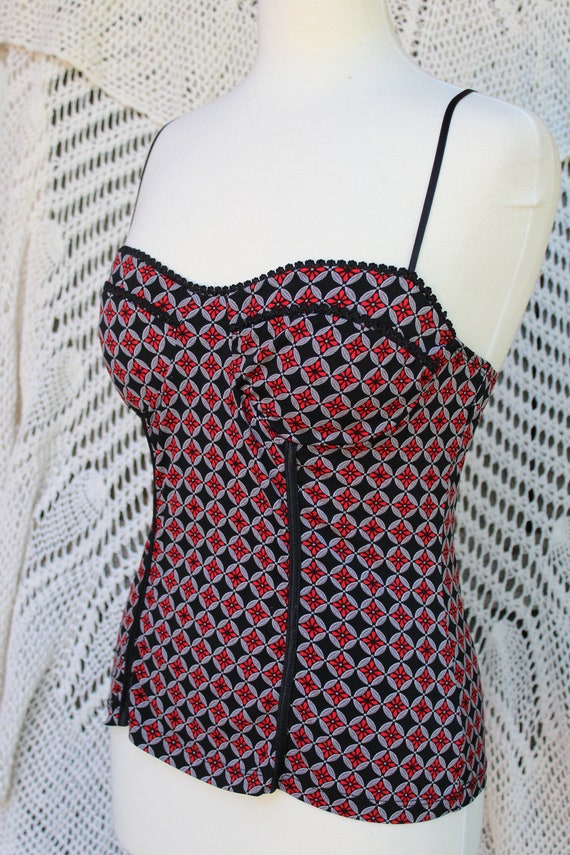 Ladies Cute and Sexy Black / Red Patterned Fitted 