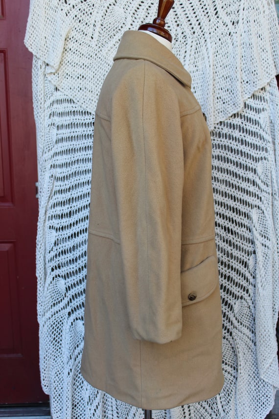 Ladies Camel Colored Wool Coat, VINTG Wool Projec… - image 7