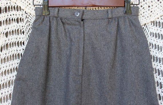 Ladies Gray Wool Skirt, VINTG High Pleated Waist … - image 5