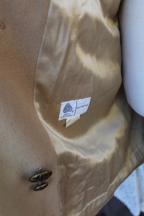 Ladies Camel Colored Wool Coat, VINTG Wool Projec… - image 10