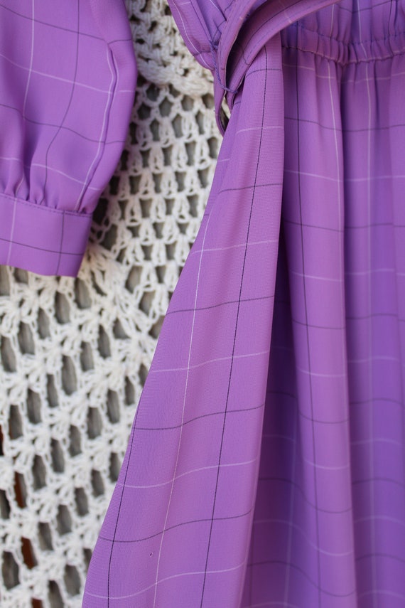 Ladies 80's Lavender Secretaries Dress, Purple Po… - image 8