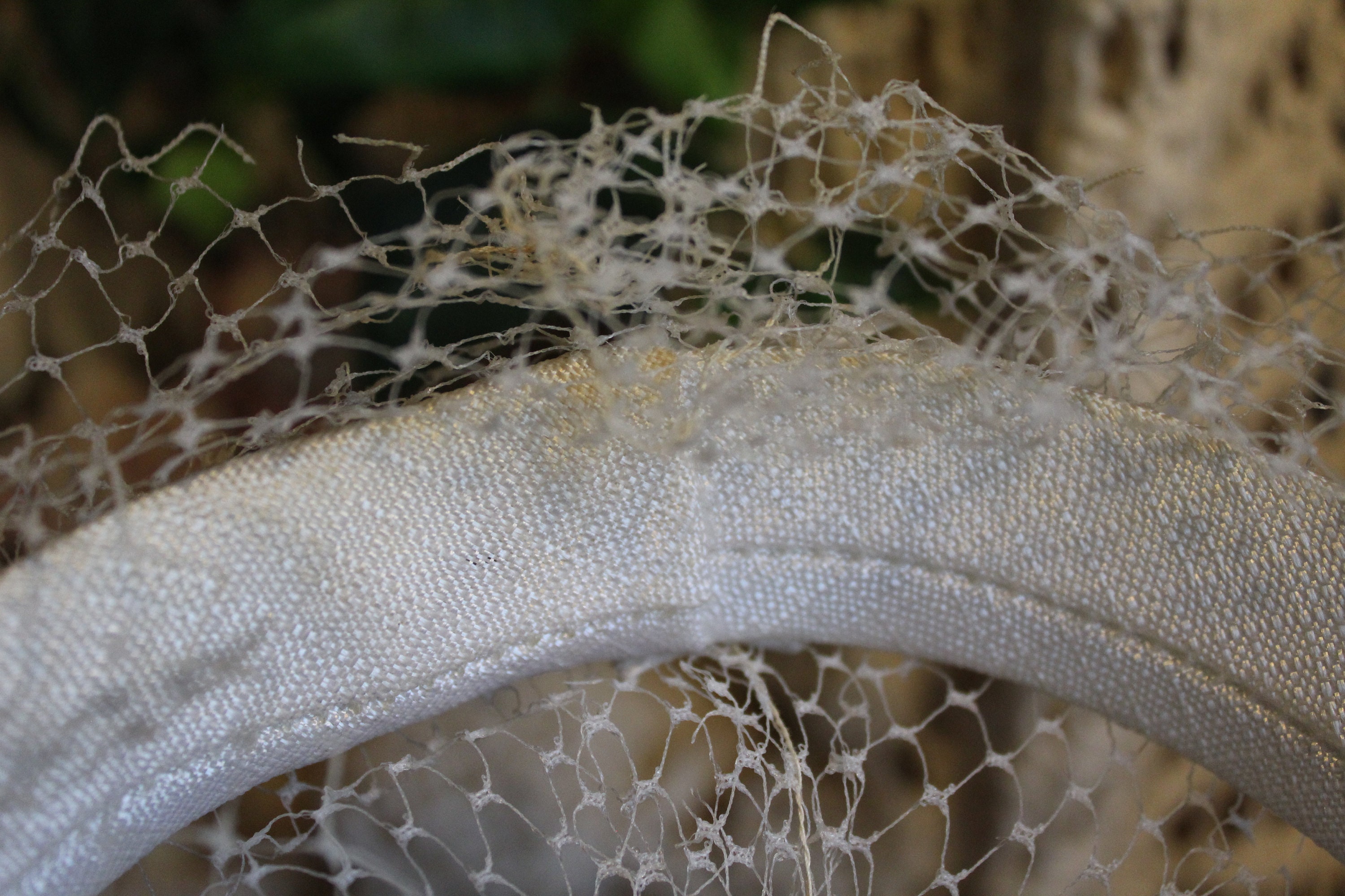 Ladies Vintage White With Pink Flowers Ribbon & Netting Etsy