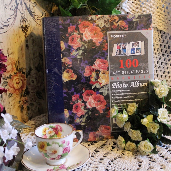 Vintage 90er Jahre unbenutzt - neue Pionier viktorianischen Rose blühte 100 Seite Fotoalbum/Memory Book