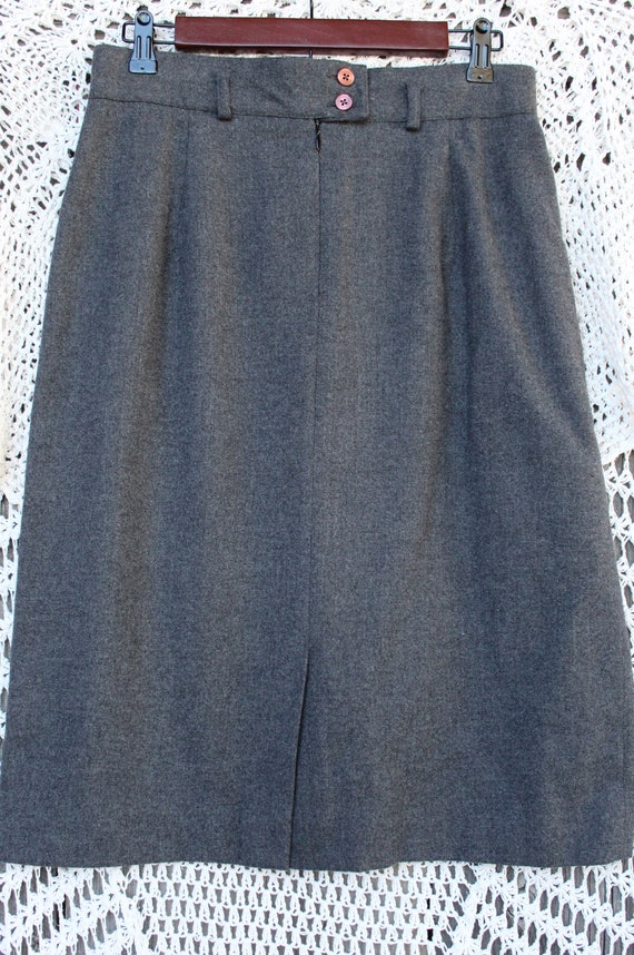 Ladies Gray Wool Short Skirt / '80s Jones New York