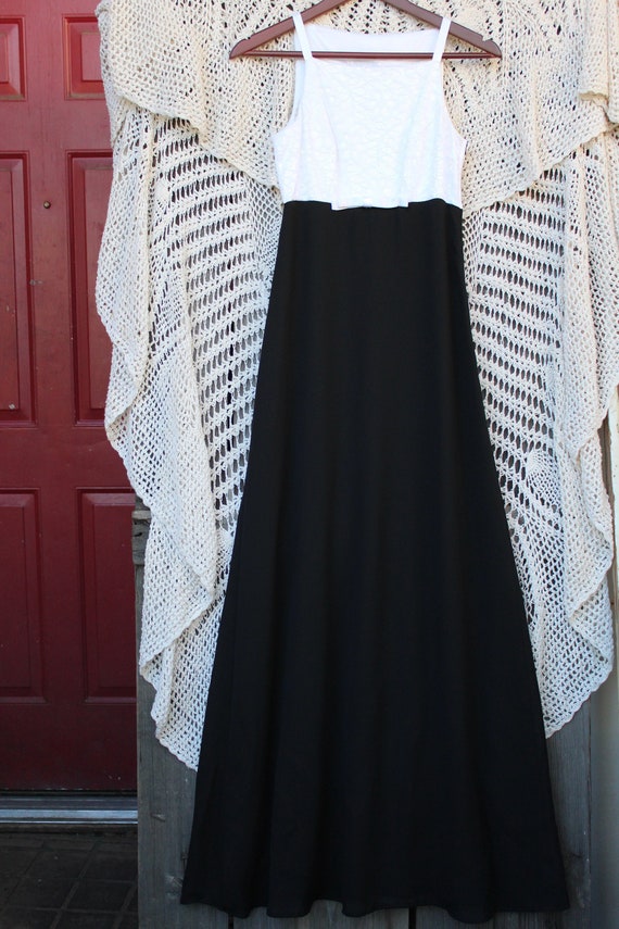 chinese dress ladies 90s Jump Apparel Co Black Party Dress with White Lace Size S main image 0
