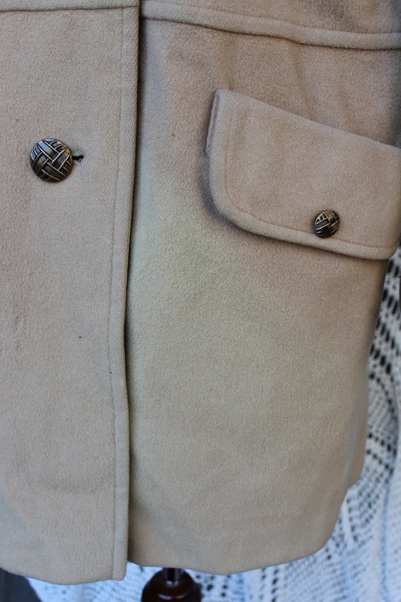 Ladies Camel Colored Wool Coat, VINTG Wool Projec… - image 3