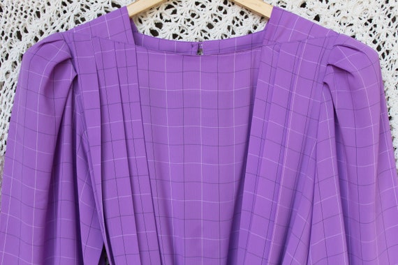 Ladies 80's Lavender Secretaries Dress, Purple Po… - image 2