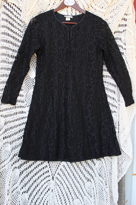 Vintage Black Lace Embellished Skirt Size Small