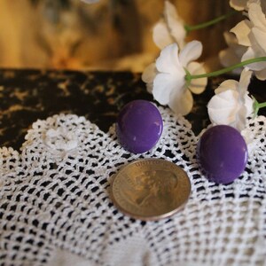Vintage 80&#39;s Royal Purple Round Post Earrings