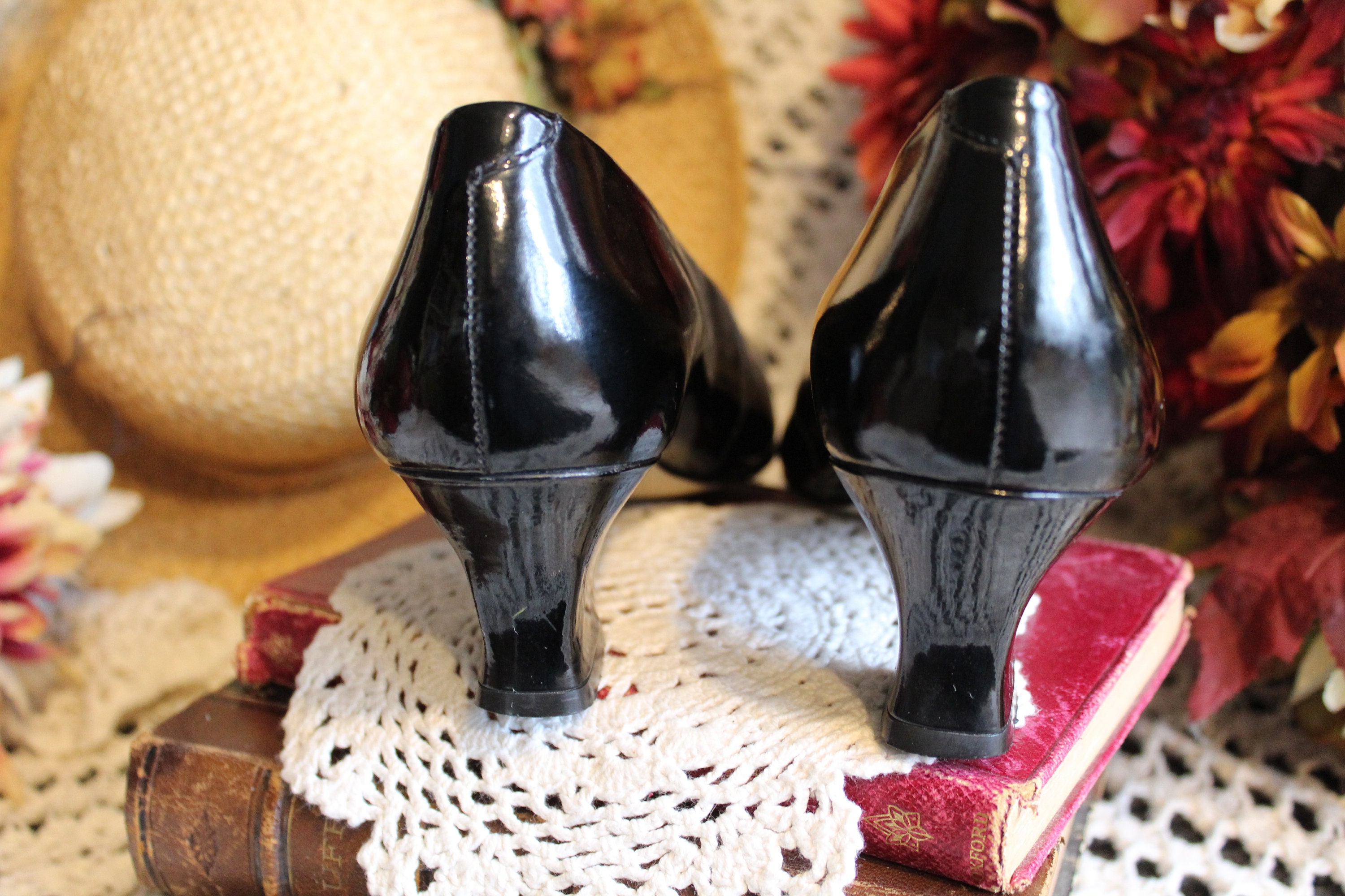 Amazon.com | SHODENSE Women Black Chunky Block Heel Fringe