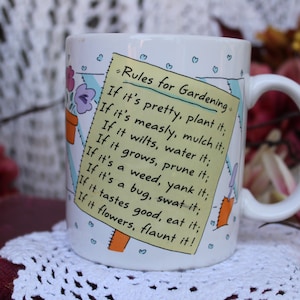 Hallmark Vintage Gardening Coffee Mug / Gardening Gift / Decorative Ceramic Coffee Mug For Gardener