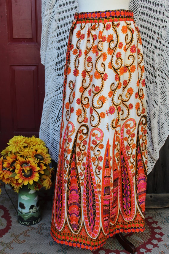 Ladies 70's Alex Coleman Flower Power Skirt, VINT… - image 6