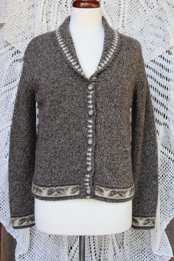 Ladies Woolrich Button Cardigan Sweater / Earthy … - image 4