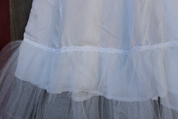 Ladies 50's Handmade Long White Cotton Bridal / C… - image 9