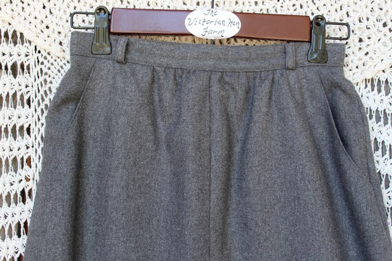 Ladies Gray Wool Skirt, VINTG High Pleated Waist … - image 2