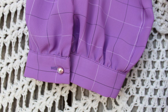 Ladies 80's Lavender Secretaries Dress, Purple Po… - image 7