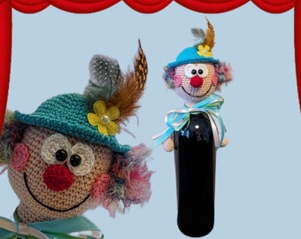 Bottle clown crochet pattern