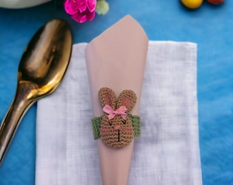 Easter bunny napkin ring crochet pattern