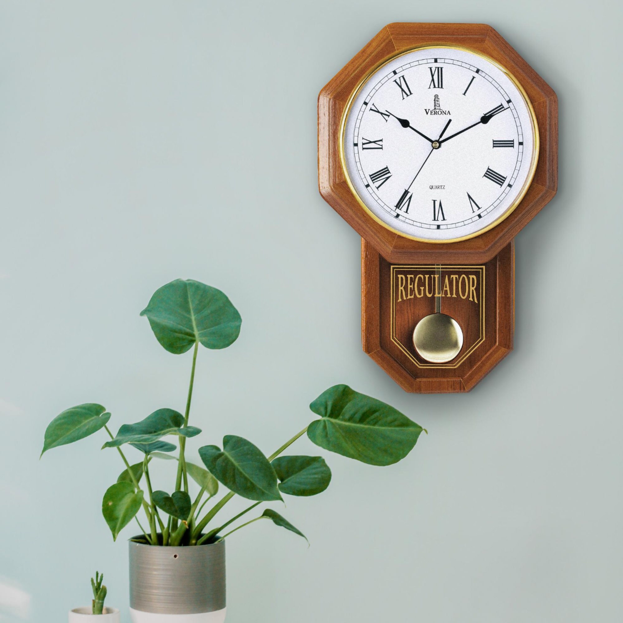 Pendulum Wall Clock Decorative Wood Wall Clock With Pendulum