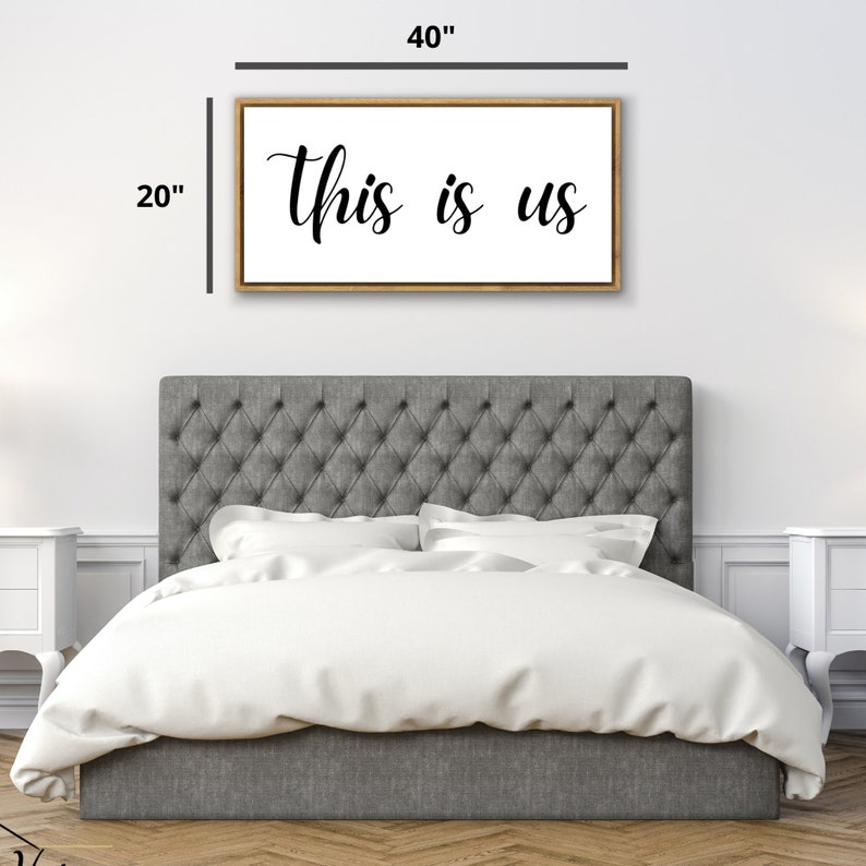 This is Us Wall Decor Framed Farmhouse Family Quote Canvas Wall Art Sign 20x40 Large Decorative