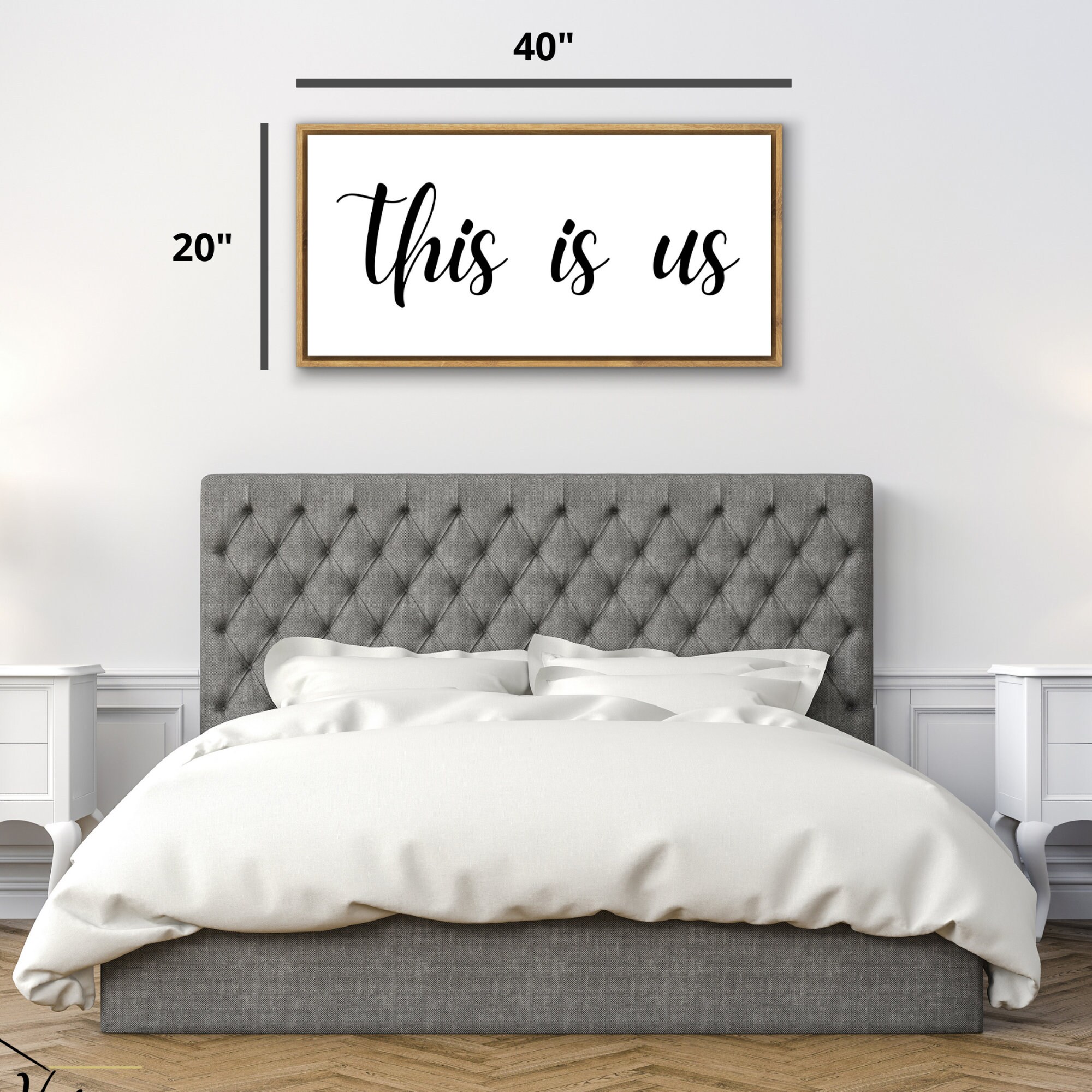 This is Us Wall Decor Framed Farmhouse Family Quote Canvas Wall Art