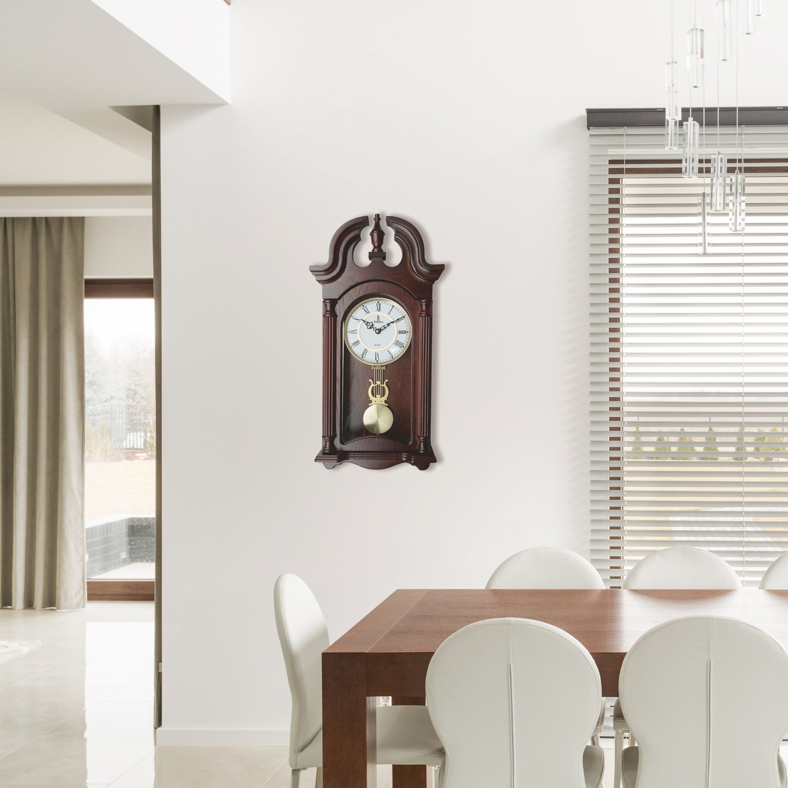Pendulum Wall Clock, Silent Decorative Wood Pendulum Clock With ...