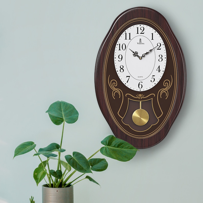 Musical Wall Clock With Pendulum Oval Pendulum Wall Clock With Melodies