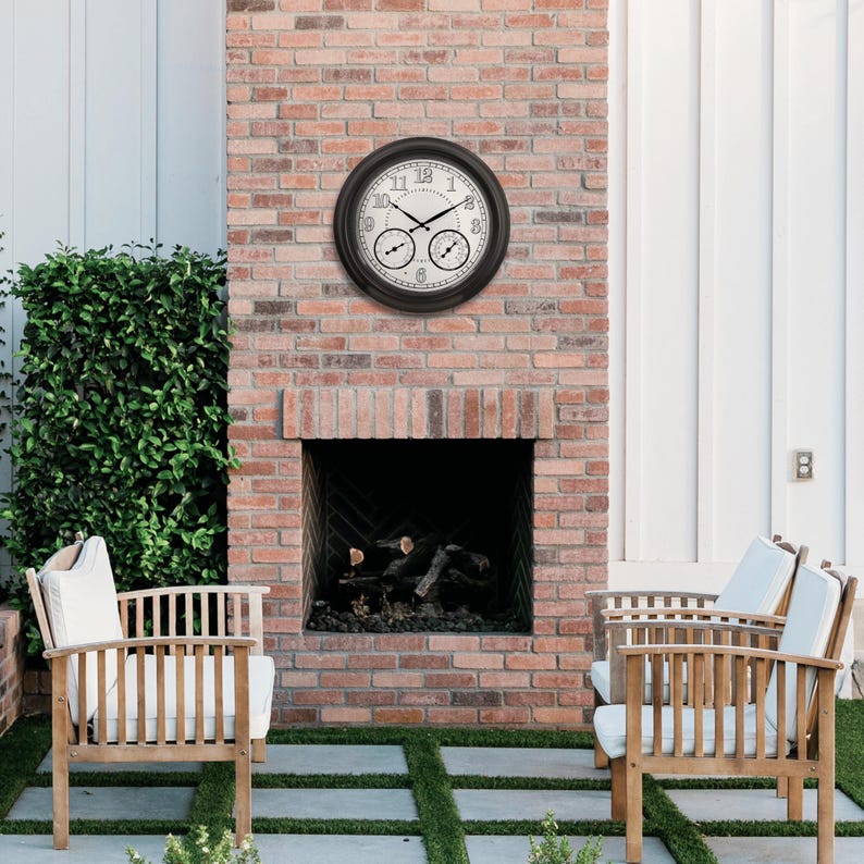 Illuminated Large Outdoor Clock - 18 Inch Indoor Outdoor Night Light ...
