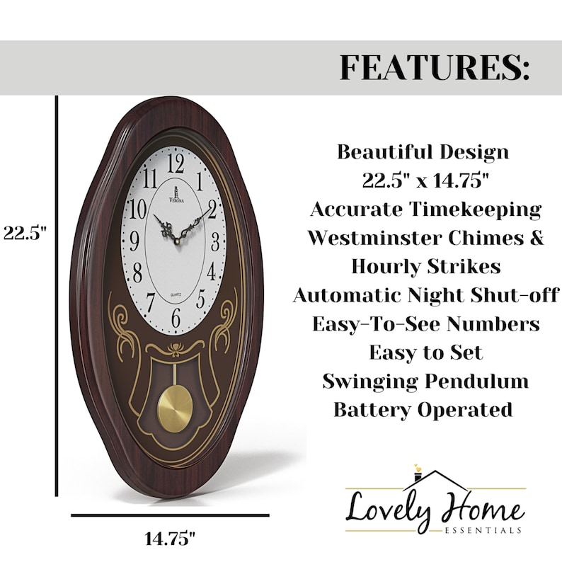 Musical Wall Clock With Pendulum Oval Pendulum Wall Clock With Melodies