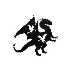 Custom Metal Dragon Dragon Collage Sign — Fantasy Wall Art, Outdoor Garden Decor, Dragon Lover Gift, Mythical Metal Wall Hanging Sign