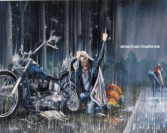 David Mann Motorcycle Biker Easyriders Centerfold Art Poster Print