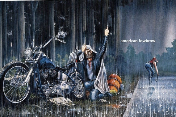 David Mann Motorcycle Biker Easyriders Centerfold Art Poster