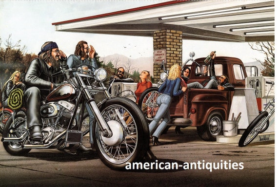 David Mann Motorcycle Biker Easyriders Centerfold Art Poster Print