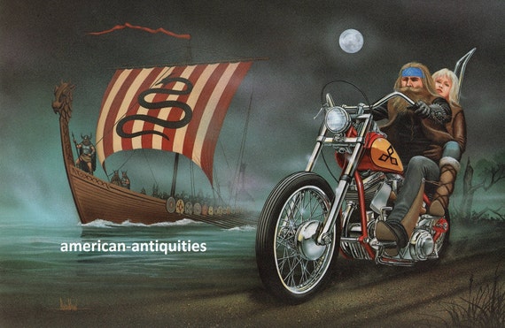 David Mann Motorcycle Biker Easyriders Centerfold Art Poster Print