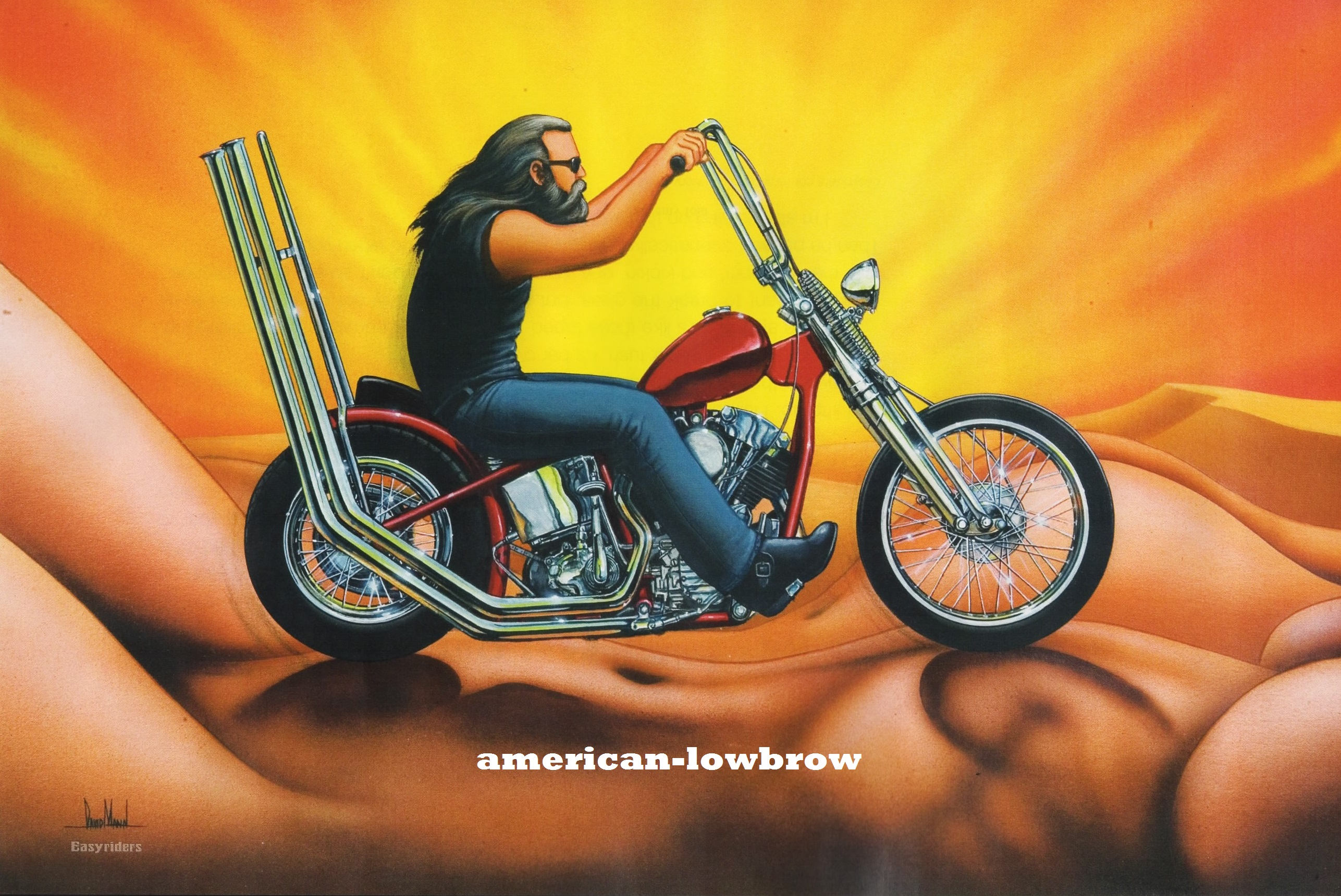 David Mann Motorcycle Biker Easyriders Centerfold Art