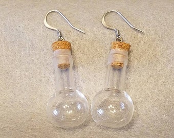 Test tube earrings, beaker earring, science teacher gift, chemistry gift, chemistry earrings, science jewelry,nerd gift,  chemistry jewelry,